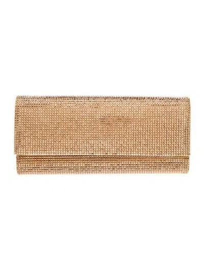Pre-owned Judith Leiber Crystal Clutch In Gold