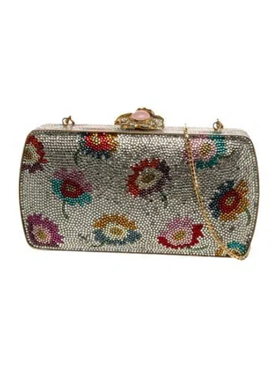 Pre-owned Judith Leiber Crystal Clutch In Gold