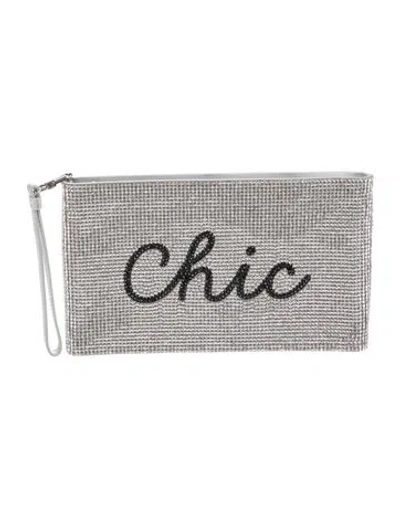 Pre-owned Judith Leiber Crystal Clutch In Metallic/silver