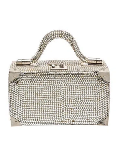 Pre-owned Judith Leiber Crystal Clutch In Metallic/silver