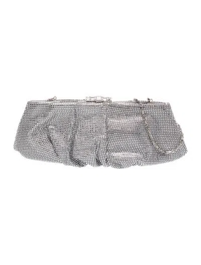 Pre-owned Judith Leiber Crystal Clutch In Metallic/silver