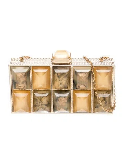 Pre-owned Judith Leiber Crystal Clutch In Neutrals