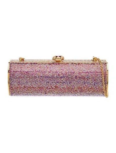 Pre-owned Judith Leiber Crystal Clutch In Pink
