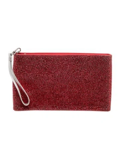 Pre-owned Judith Leiber Crystal Clutch In Red