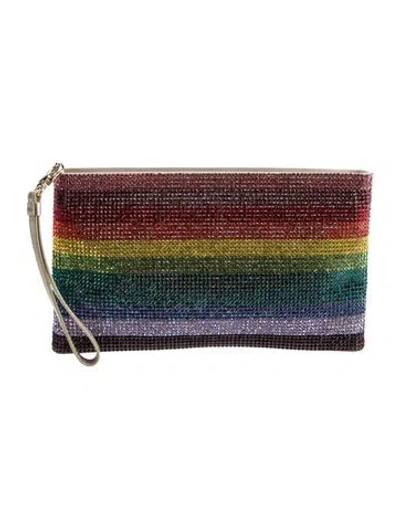 Pre-owned Judith Leiber Crystal Clutch In Red