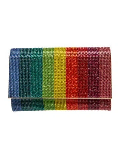 Pre-owned Judith Leiber Crystal Clutch In Red