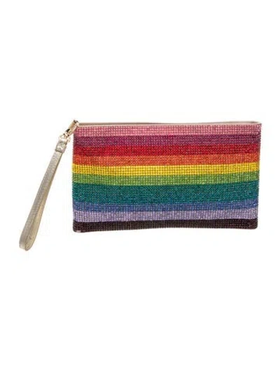 Pre-owned Judith Leiber Crystal Clutch In Red