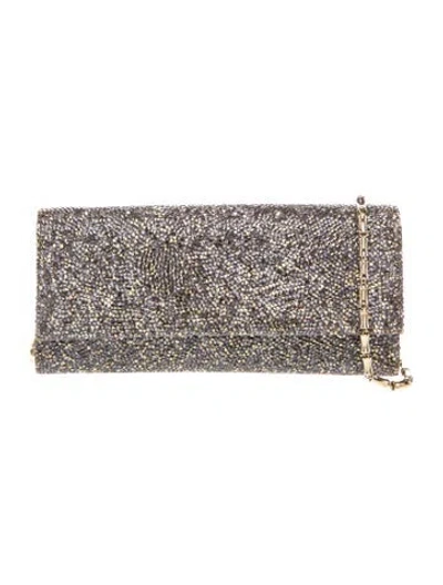 Pre-owned Judith Leiber Crystal Clutch In Silver