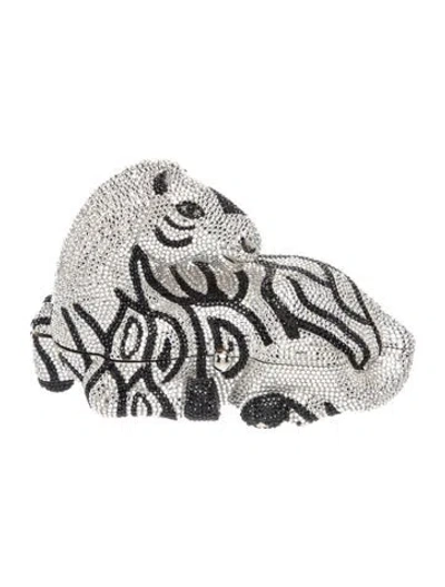 Pre-owned Judith Leiber Crystal Clutch In Silver