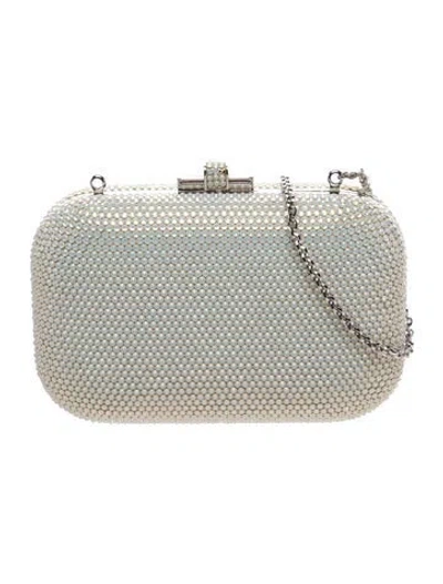 Pre-owned Judith Leiber Crystal Clutch In Silver