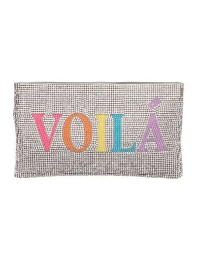 Pre-owned Judith Leiber Crystal Clutch In Silver