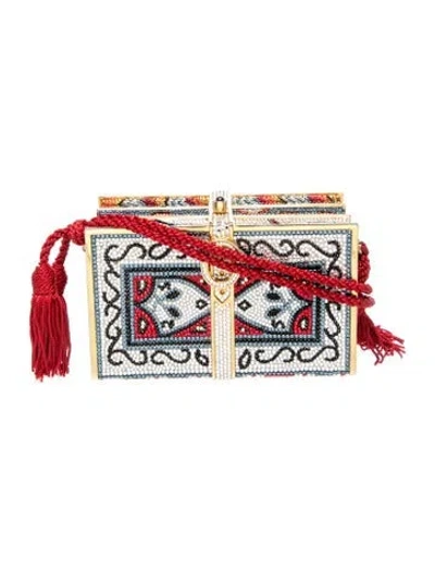Pre-owned Judith Leiber Crystal Clutch W/ Tags In White