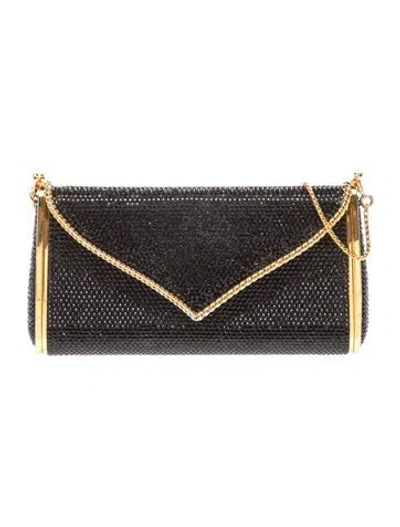 Pre-owned Judith Leiber Crystal Crossbody Bag In Black