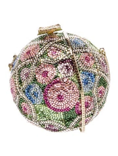 Pre-owned Judith Leiber Crystal Crossbody Bag In Gold