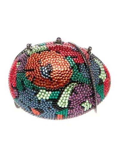 Pre-owned Judith Leiber Crystal Crossbody Bag In Multicolor