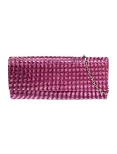 Pre-owned Judith Leiber Crystal Crossbody Bag In Pink