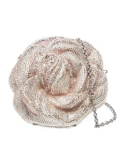 Pre-owned Judith Leiber Crystal Crystal Minaudière In Pink/silver