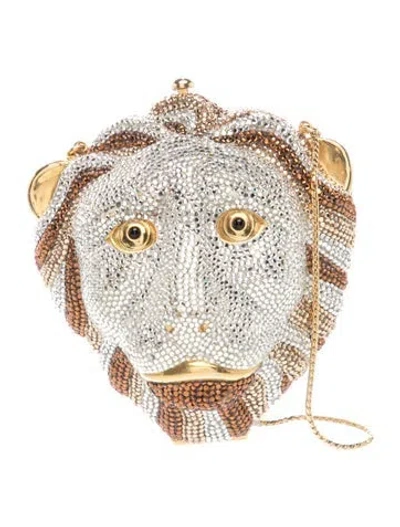Pre-owned Judith Leiber Crystal Crystal Mini In Neutral