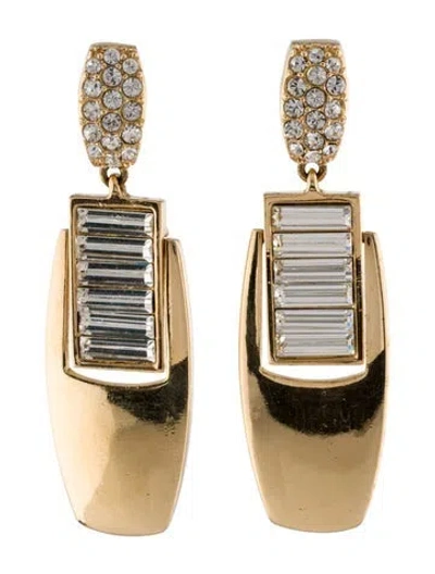 Pre-owned Judith Leiber Crystal Drop Earrings In Transparent