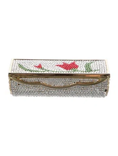 Pre-owned Judith Leiber Crystal Embellished Lipstick Case