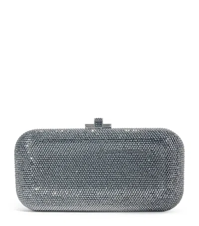 Judith Leiber Crystal-embellished Long Slide Clutch Bag In Grey