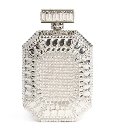 Judith Leiber Perfume Bottle Crystal-embellished Silver-tone Clutch