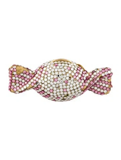 Pre-owned Judith Leiber Crystal Embellished Pill Case In Multi