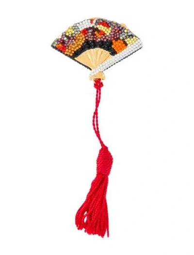 Pre-owned Judith Leiber Crystal Embellished Pill Case In Red