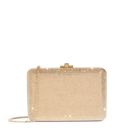 Judith Leiber Crystal-embellished Slim Slide Clutch Bag In Gold