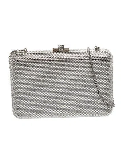 Pre-owned Judith Leiber Crystal Evening Bag In Grey