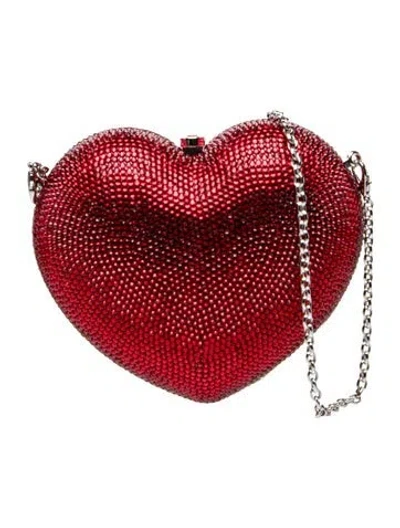Pre-owned Judith Leiber Crystal Evening Bag In Red