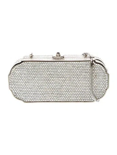 Pre-owned Judith Leiber Crystal Evening Bag In Silver
