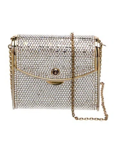 Pre-owned Judith Leiber Crystal Evening Bag In Silver