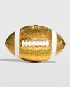 Judith Leiber Crystal Football Minaudiere Bag In Gold