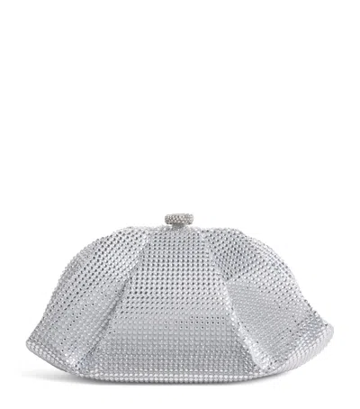 Judith Leiber Crystal Gemma Clutch Bag In Silver