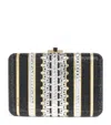 Judith Leiber Lattice Crystal Slim Clutch Bag In Black