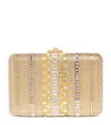 Judith Leiber Crystal Lattice Slim Slide Clutch Bag In Gold
