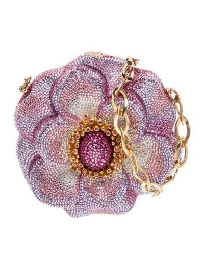 Pre-owned Judith Leiber Crystal Magnolia W/ Tags In Multi