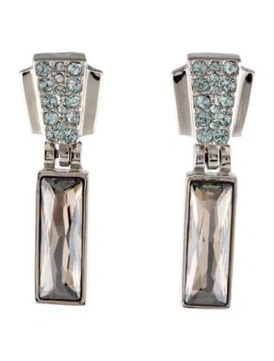 Pre-owned Judith Leiber Crystal 'may Princess' Drop Earrings In Multi