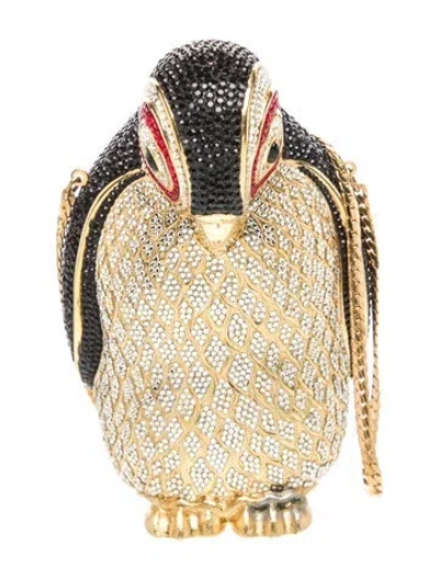 Pre-owned Judith Leiber Crystal Minaudière In Black