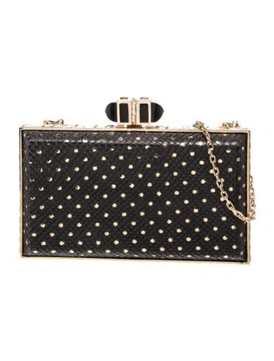 Pre-owned Judith Leiber Crystal Minaudière In Black