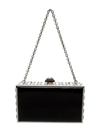 Pre-owned Judith Leiber Crystal Minaudière In Black