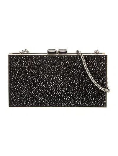 Pre-owned Judith Leiber Crystal Minaudière In Black