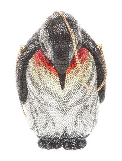 Pre-owned Judith Leiber Crystal Minaudière In Black