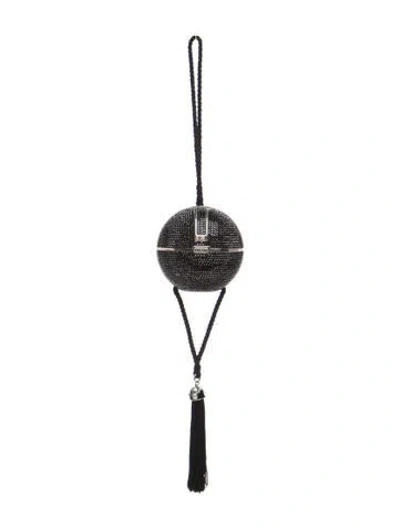 Pre-owned Judith Leiber Crystal Minaudière In Black