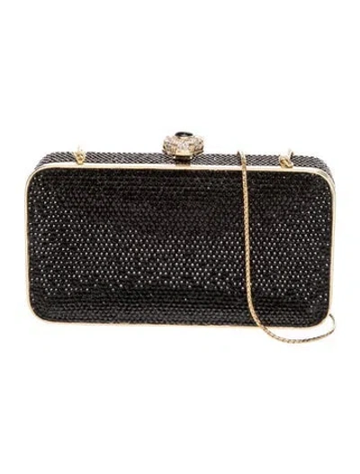 Pre-owned Judith Leiber Crystal Minaudière In Blue