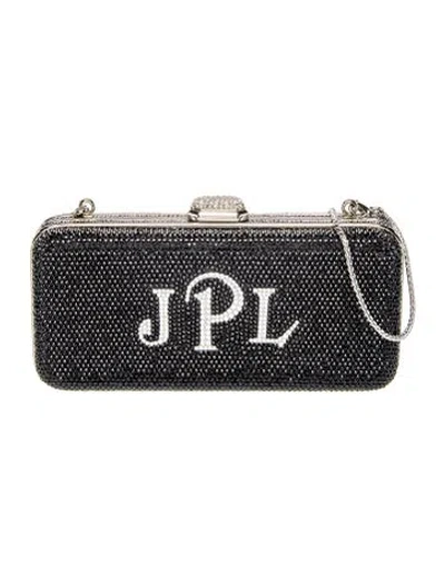 Pre-owned Judith Leiber Crystal Minaudière In Blue
