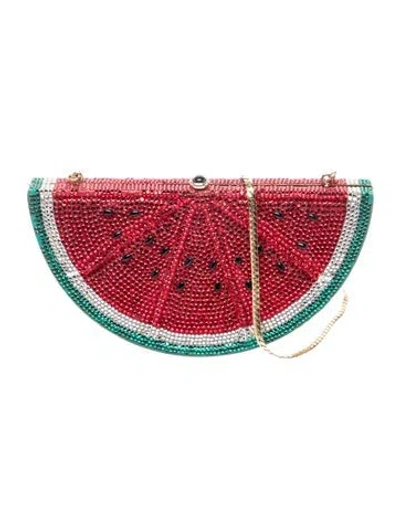 Pre-owned Judith Leiber Crystal Minaudière In Gold