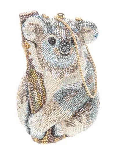 Pre-owned Judith Leiber Crystal Minaudière In Green