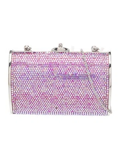 Pre-owned Judith Leiber Crystal Minaudière In Metallic/pink